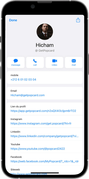 Partager contact